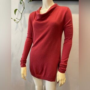 Trouvé Angora blend red cowl neck tunic sweater size XS